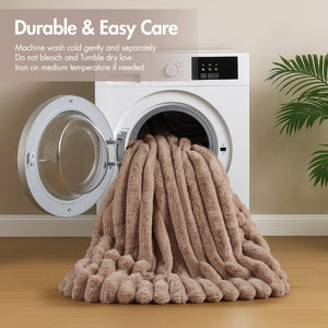 English Elm 3 Piece King Faux Fur Ribbed Comforter Set Plush Velvet Backed Hotel Luxe Bedding B035P529038