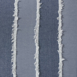 English Elm 3 Piece Cotton Jacquard Comforter Set Striped Woven Texture for Coastal Bedrooms B035P529039