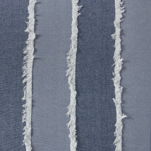 English Elm 3 Piece King Cotton Jacquard Comforter Set Crisp Blue Stripe Hypoallergenic Bedding B035P529040