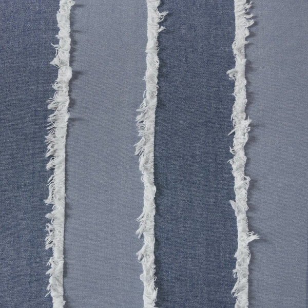 English Elm 3 Piece King Cotton Jacquard Comforter Set Crisp Blue Stripe Hypoallergenic Bedding B035P529040