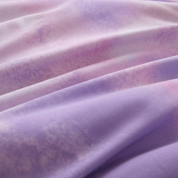English Elm 4 Piece King Watercolor Tie Dye Microfiber Comforter Set with Faux Fur Throw Pillow Purple B035P529048
