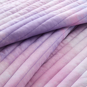 English Elm 4 Piece Bohemian Watercolor Quilt Set Brushed Microfiber Faux Fur Pillow Full Queen Purple B035P529050
