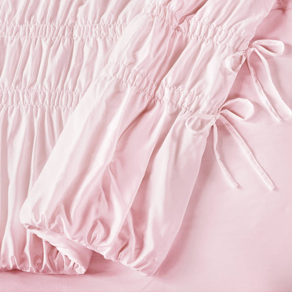 English Elm 5 Piece Shabby Chic Ruched Microfiber Comforter Set French Country Bedroom Softness Pink B035P529054