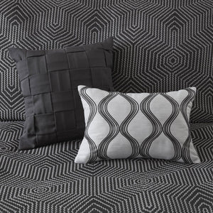 English Elm 8 Piece Queen Comforter Set Jacquard Weave Embroidered Bedding for Modern Bedroom B035P529071