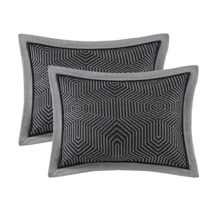 English Elm 9 Piece King Comforter Set Geometric Jacquard Bedding Bold Modern Bedroom Decor B035P529072