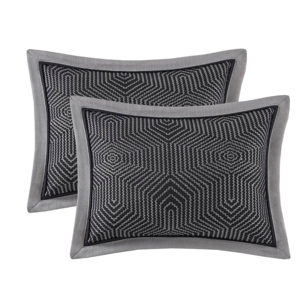 English Elm 9 Piece King Comforter Set Geometric Jacquard Bedding Bold Modern Bedroom Decor B035P529072