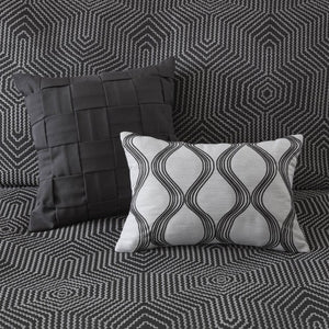 English Elm 9 Piece King Comforter Set Geometric Jacquard Bedding Bold Modern Bedroom Decor B035P529072