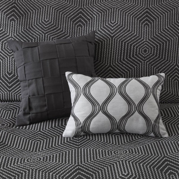 English Elm 9 Piece King Comforter Set Geometric Jacquard Bedding Bold Modern Bedroom Decor B035P529072