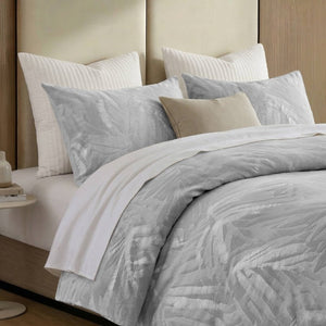 English Elm 3 Piece King Cotton Gauze Duvet Set Stone Washed Breathable Bohemian Bedding Light Gray B035P529076