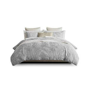 English Elm 3 Piece King Cotton Gauze Duvet Set Stone Washed Breathable Bohemian Bedding Light Gray B035P529076