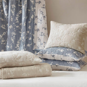 English Elm 3 Piece Jacquard Cotton Gauze Quilt Set Breathable Textured Bedding for Layered Bedroom Linen B035P529079