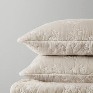 English Elm 3 Piece Jacquard Cotton Gauze Quilt Set Breathable Textured Bedding for Layered Bedroom Linen B035P529079