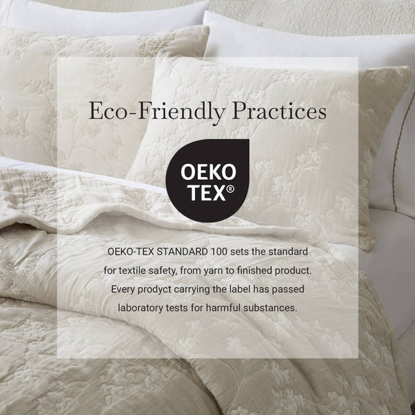 English Elm 3 Piece Jacquard Cotton Gauze Quilt Set Breathable Textured Bedding for Layered Bedroom Linen B035P529079