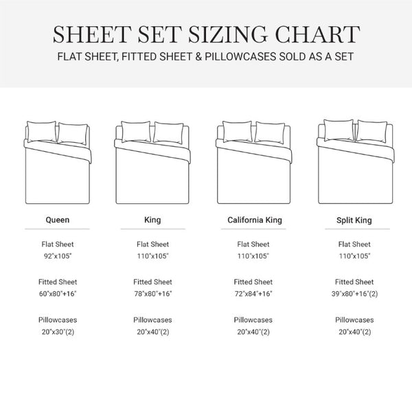 English Elm 4 Piece King Cotton Sheet Set with Sateen Weave Scallop Embroidery Deep Pocket Bedding White+Blue B035P529090
