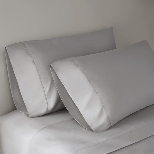English Elm 4 Piece Queen Supima Cotton Sateen Sheet Set with Deep Pocket Fit and Tailored Hem Grey B035P529093