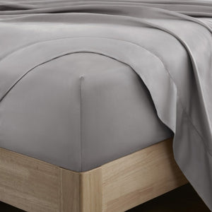 English Elm 4 Piece King Supima Cotton Sheet Set Sateen Weave 500 Thread Count Soft Bedding Grey B035P529094