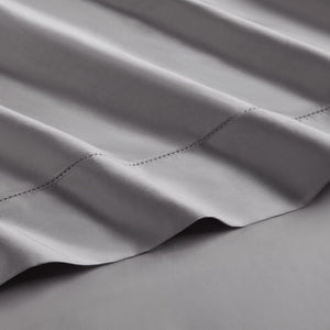 English Elm 4 Piece King Supima Cotton Sheet Set Sateen Weave 500 Thread Count Soft Bedding Grey B035P529094