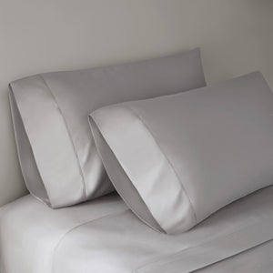 English Elm 4 Piece King Supima Cotton Sheet Set Sateen Weave 500 Thread Count Soft Bedding Grey B035P529094