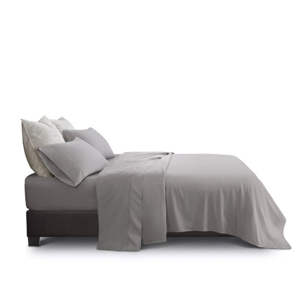 English Elm 4 Piece King Supima Cotton Sheet Set Sateen Weave 500 Thread Count Soft Bedding Grey B035P529094