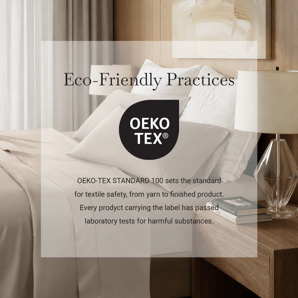 English Elm 4 Piece Queen Supima Cotton Sateen Sheet Set with Deep Pocket Fit and Tailored Hem Linen B035P529097