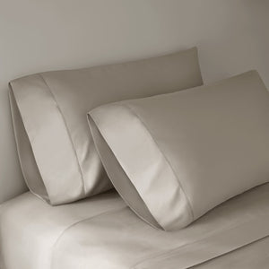 English Elm 4 Piece Queen Supima Cotton Sateen Sheet Set with Deep Pocket Fit and Tailored Hem Linen B035P529097