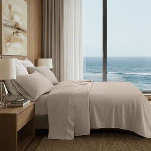 English Elm 4 Piece King Supima Cotton Sheet Set Sateen Weave 500 Thread Count Soft Bedding Linen B035P529098