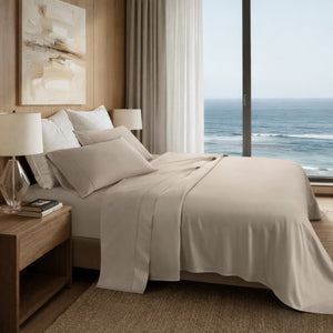 English Elm 4 Piece King Supima Cotton Sheet Set Sateen Weave 500 Thread Count Soft Bedding Linen B035P529098