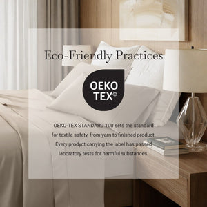 English Elm 4 Piece King Supima Cotton Sheet Set Sateen Weave 500 Thread Count Soft Bedding Linen B035P529098