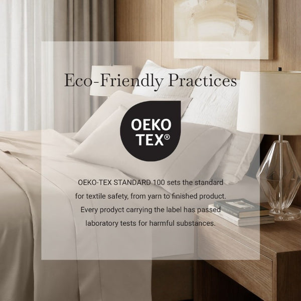 English Elm 4 Piece King Supima Cotton Sheet Set Sateen Weave 500 Thread Count Soft Bedding Linen B035P529098
