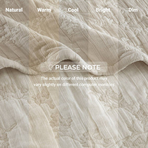 English Elm 1 Piece Heavyweight Cotton Jacquard Throw Woven Botanical Motif for Sofa or Bed Linen B035P529102