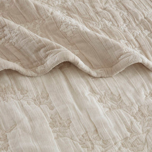 English Elm 1 Piece Heavyweight Cotton Jacquard Throw Woven Botanical Motif for Sofa or Bed Linen B035P529102