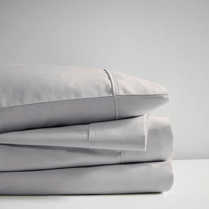 English Elm 4 Piece Cooling Sateen Sheet Set with Peached Finish for Hot Sleepers Bedroom Comfort Grey King B035P529115
