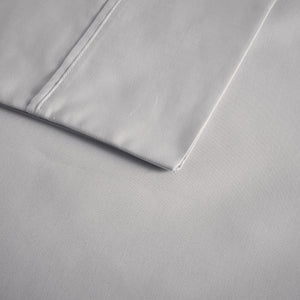 English Elm 4 Piece Cooling Sateen Sheet Set with Peached Finish for Hot Sleepers Bedroom Comfort Grey King B035P529115