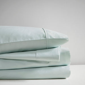 English Elm 4 Piece Cooling Sateen Sheet Set with Peached Finish for Hot Sleepers Bedroom Comfort Seafoam King B035P529117