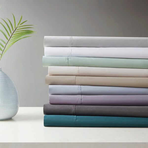 English Elm 4 Piece Cal King 600 Thread Count Sateen Cotton Blend Cooling Sheet Set for Hot Sleepers Seafoam B035P529118