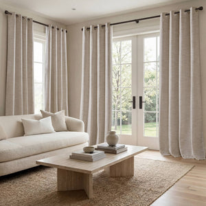 English Elm 2 Jacquard Woven Blackout Curtain Panels Polyester Textured Drapes for Bedroom Neutral B035P529143