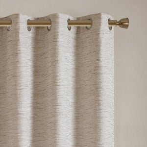 English Elm 2 Jacquard Woven Blackout Curtain Panels Polyester Textured Drapes for Bedroom Neutral B035P529143