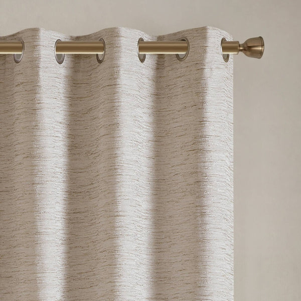 English Elm 2 Jacquard Woven Blackout Curtain Panels Polyester Textured Drapes for Bedroom Neutral B035P529143