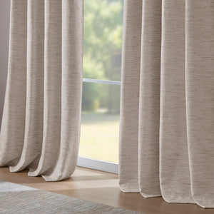 English Elm 2 Jacquard Woven Blackout Curtain Panels Polyester Textured Drapes for Bedroom Neutral B035P529143