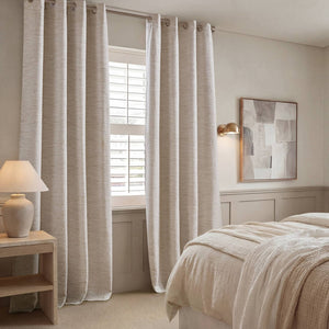 English Elm 2 Jacquard Woven Blackout Curtain Panels Polyester Textured Drapes for Bedroom Neutral B035P529143