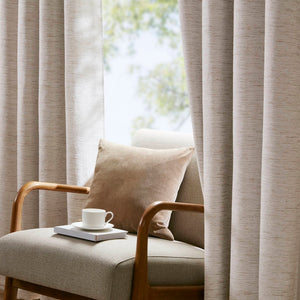 English Elm 2 Jacquard Woven Blackout Curtain Panels Polyester Textured Drapes for Bedroom Neutral B035P529143