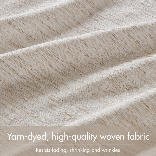 English Elm 2 Jacquard Woven Blackout Curtain Panels Polyester Textured Drapes for Bedroom Neutral B035P529143