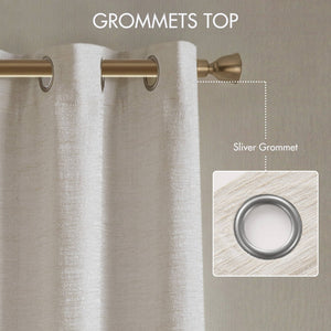 English Elm 2 Jacquard Woven Blackout Curtain Panels Polyester Textured Drapes for Bedroom White B035P529144