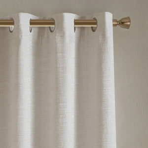 English Elm 2 Jacquard Woven Blackout Curtain Panels Polyester Textured Drapes for Bedroom White B035P529144