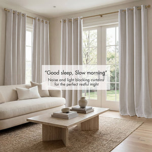 English Elm 2 Jacquard Woven Blackout Curtain Panels Polyester Textured Drapes for Bedroom White B035P529144