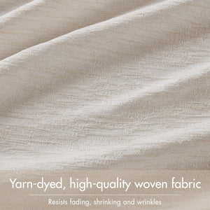 English Elm 2 Jacquard Woven Blackout Curtain Panels Polyester Textured Drapes for Bedroom White B035P529144