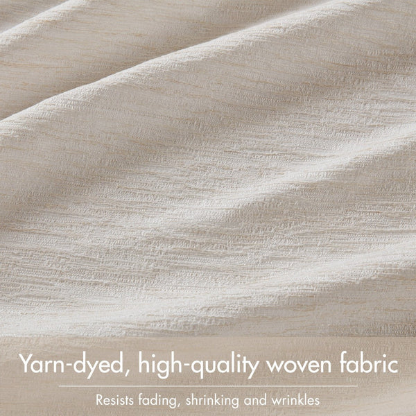 English Elm 2 Jacquard Woven Blackout Curtain Panels Polyester Textured Drapes for Bedroom White B035P529144