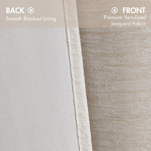 English Elm 2 Jacquard Woven Blackout Curtain Panels Polyester Textured Drapes for Bedroom White B035P529144