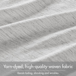 English Elm 2 Jacquard Woven Blackout Curtain Panels Polyester Textured Drapes for Bedroom Grey B035P529145