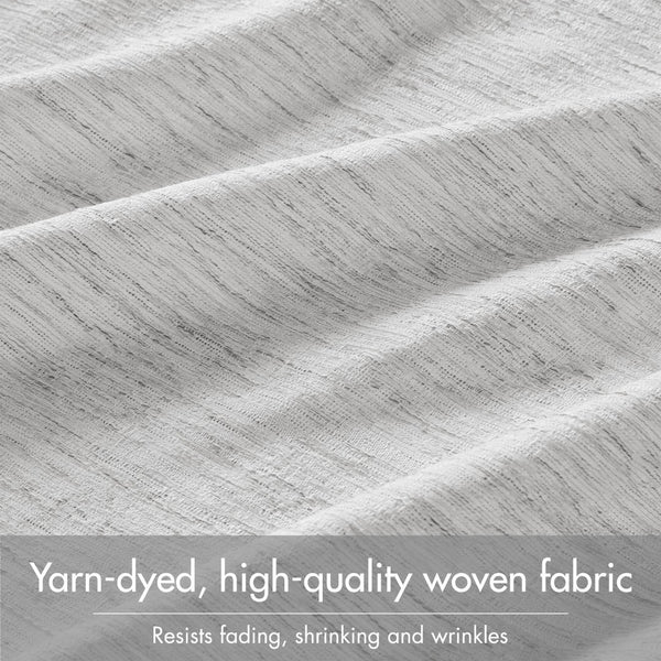 English Elm 2 Jacquard Woven Blackout Curtain Panels Polyester Textured Drapes for Bedroom Grey B035P529145